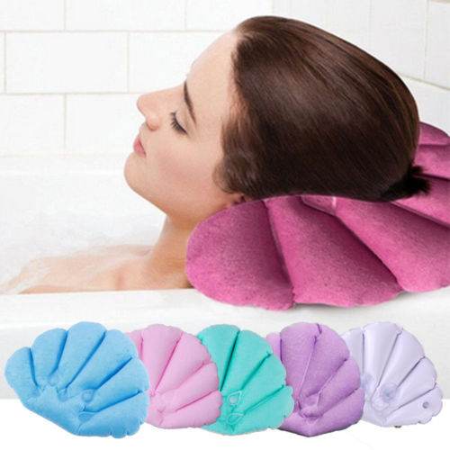 Household inflatable bath pillow with suction cup bath pillow - Mubimart