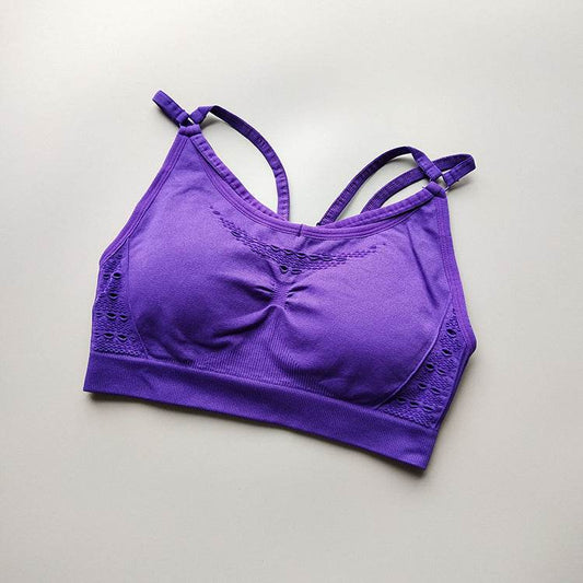 Elastic seamless sports bra - Mubimart