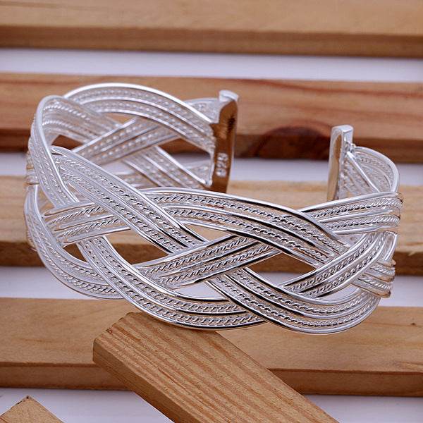 Silver Bangle Bracelet - Mubimart