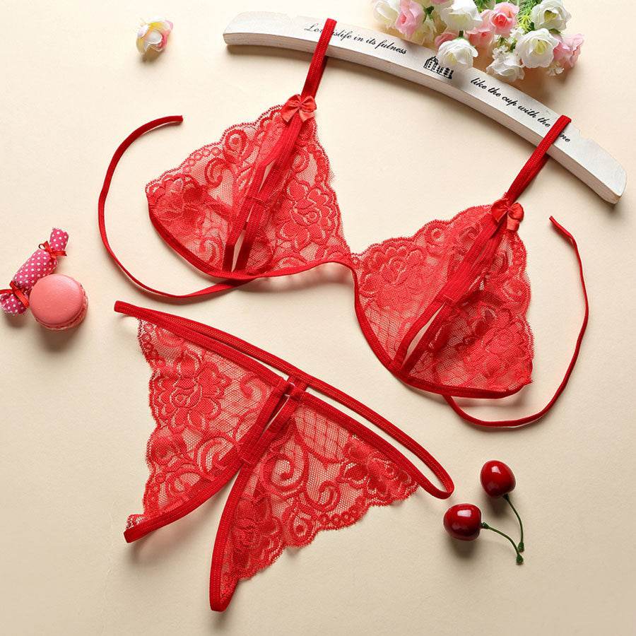 Plus size transparent lace thong - Mubimart