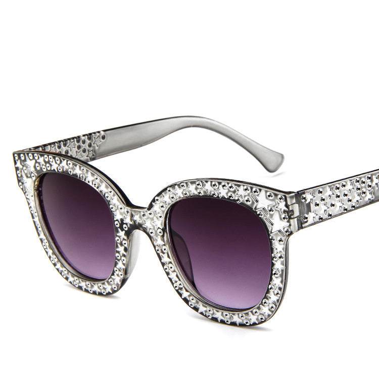 Ladies star embellished cat eye marine sunglasses - Mubimart