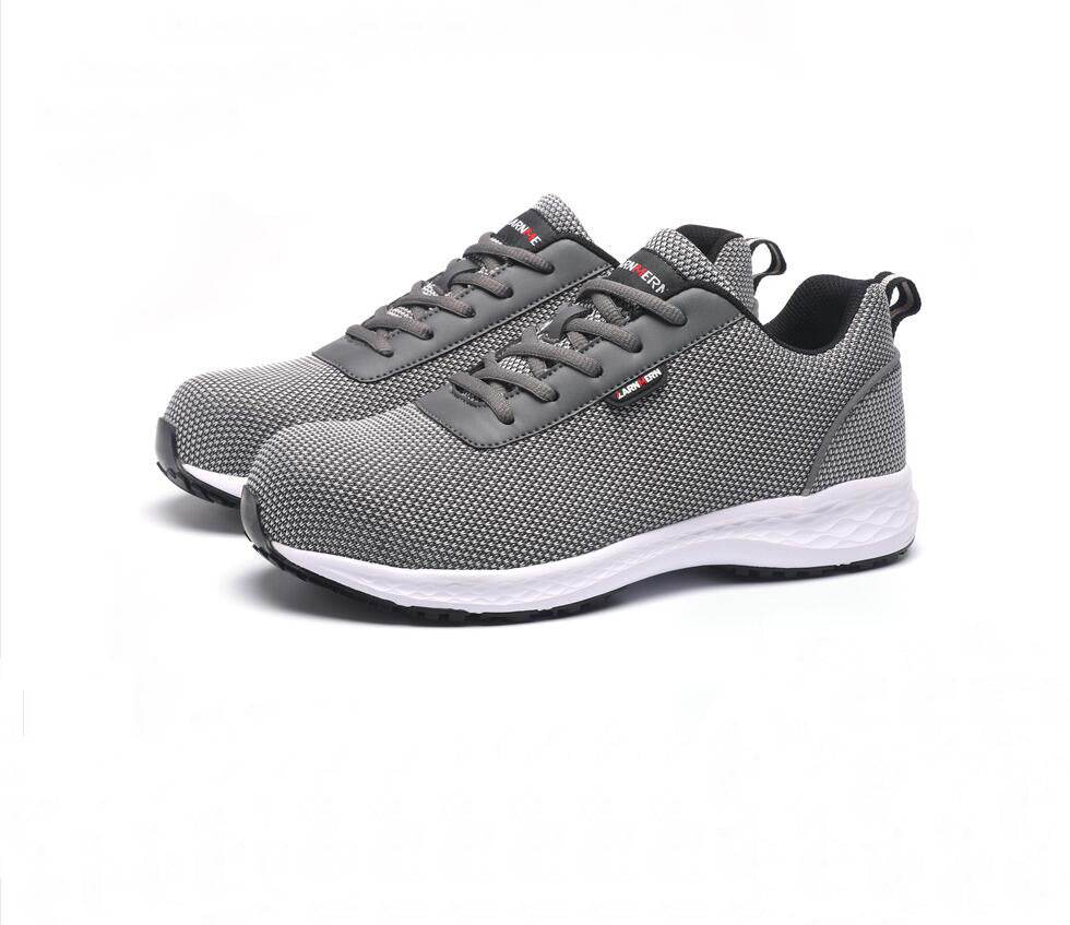 Men Steel Toe Work Safety Shoes Lightweight Breathable Reflective Casual Sneaker - Mubimart