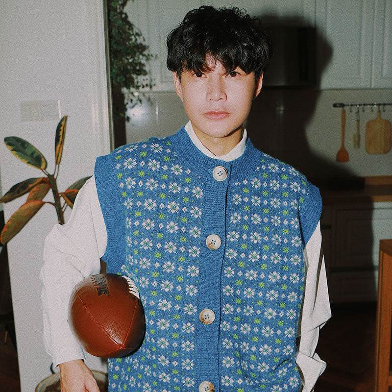 Knit sweater vest vest - Mubimart