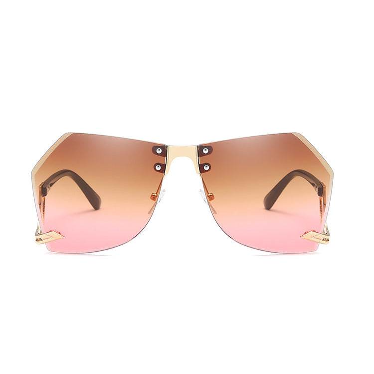 Irregular Rimless Sunglasses Women - Mubimart