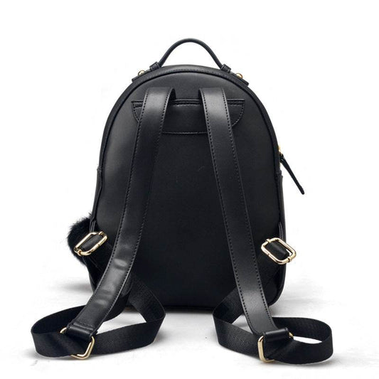 Backpack bag lady orecchiette leather handbag fashion women backpack backpack Korean campus wind tide - Mubimart