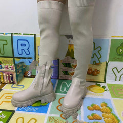 Socks Boots Female Knitted Platform Over-the-knee Boots