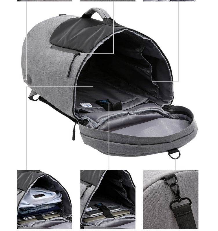 Large-capacity duffel bag men's gym bag waterproof folding cylinder bag - Mubimart