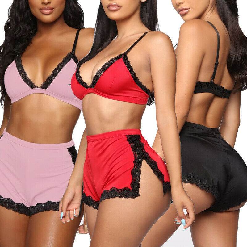 Women Sexy Sleepwear Lingerie Lace Bra - Mubimart