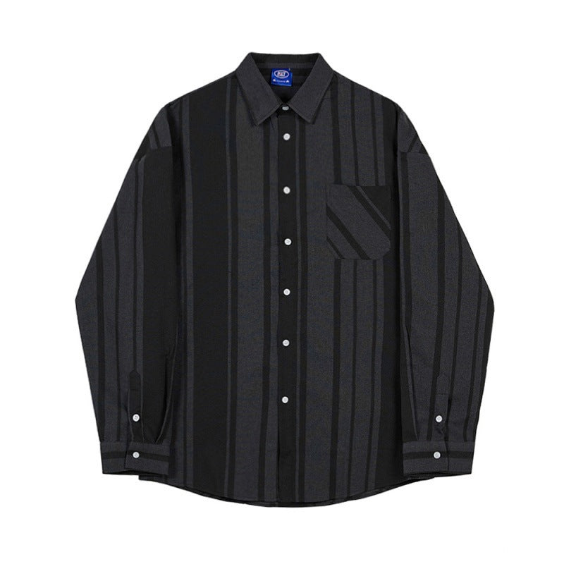 Black Shirt Men's Long-sleeved Jacket Casual Shirt