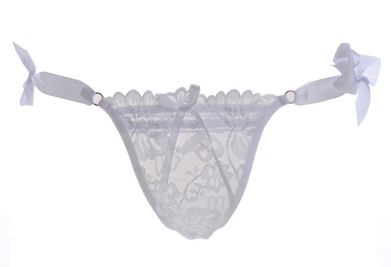 Ladies Knit Lace-up Thong Underwear Thong - Mubimart -  