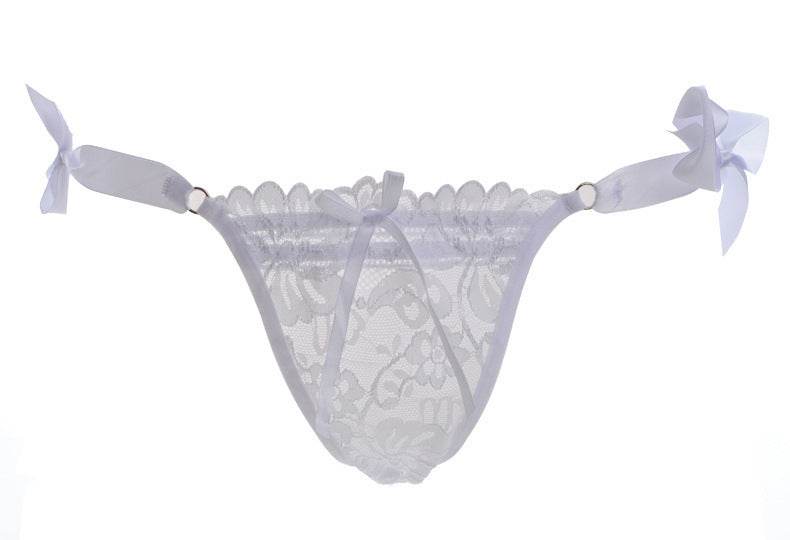 Ladies Knit Lace-up Thong Underwear Thong - Mubimart