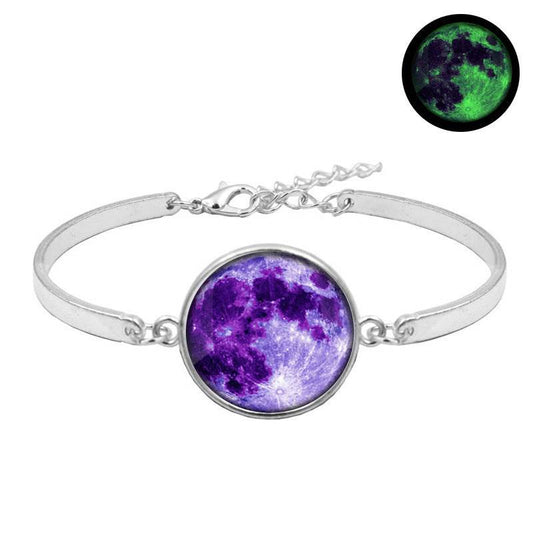 Galaxy Moon Time Gemstone Luminous Bracelet - Mubimart