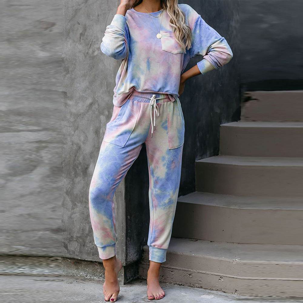 Long sleeve trousers pajama set - Mubimart
