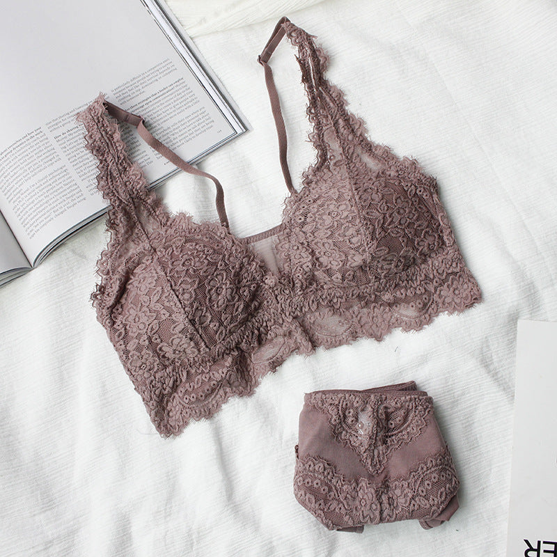 Lace Fashion Bra Set Sexy Gathering French Lingerie - Mubimart -  