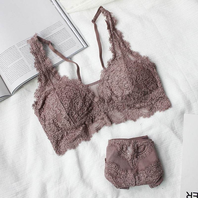 Lace Fashion Bra Set Sexy Gathering French Lingerie - Mubimart