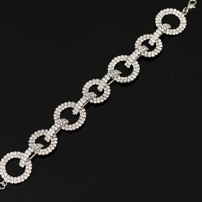 Ladies Rhinestone Bangle Multilayer Bracelet - Mubimart