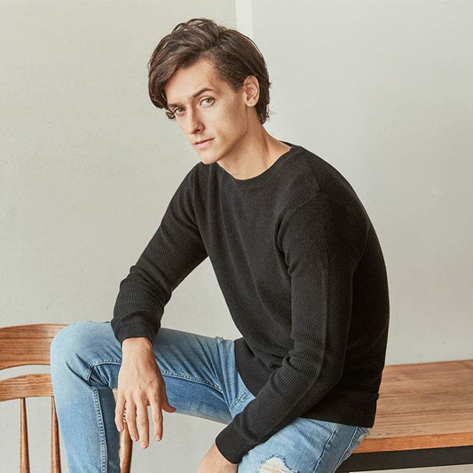 Mens bottoming shirt knitted sweater pullover Autumn - Mubimart