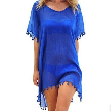 Women Blouses Loose Chiffon Dress Summer Beach Tunic Cover-Up Shirt - Mubimart -  