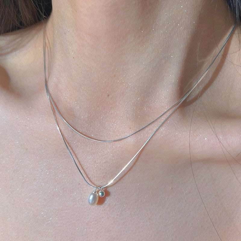 Love Pearl Clavicle Chain Necklace For Women - Mubimart