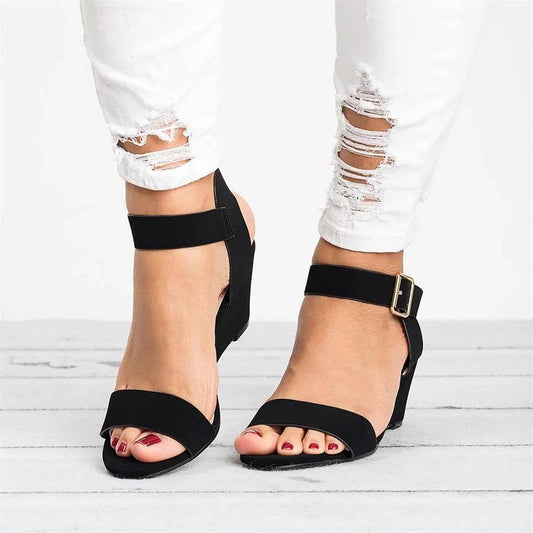 Women's high-heeled wedge sandals - Mubimart