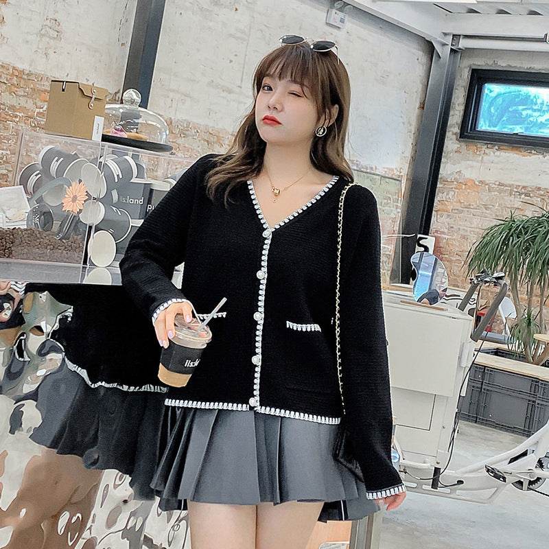 Knit sweater retro temperament blouse cardigan women - Mubimart