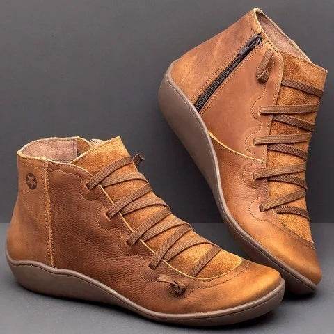 Casual booties women's boots flat boots - Mubimart