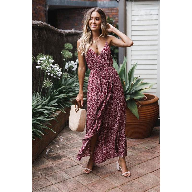 Bow floral camisole dress - Mubimart
