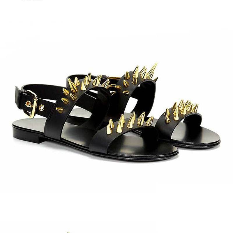 Summer Men Shoes Designer's Genuine Leather Men Sandalias Zapatos Mujer Rome Rock Fashion Mens Sandal Shoes - Mubimart