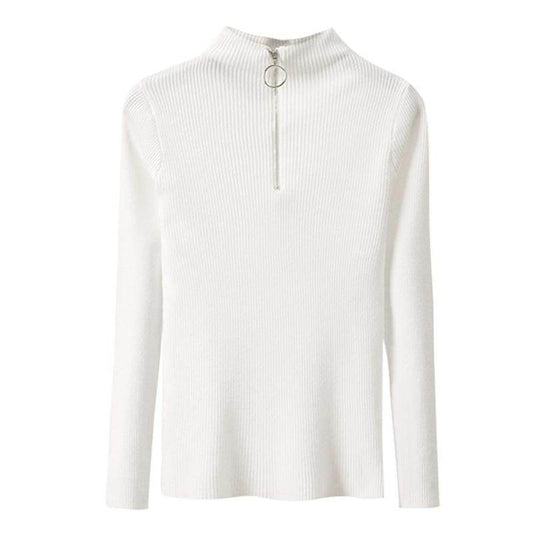 Zip-up tight sweater - Mubimart