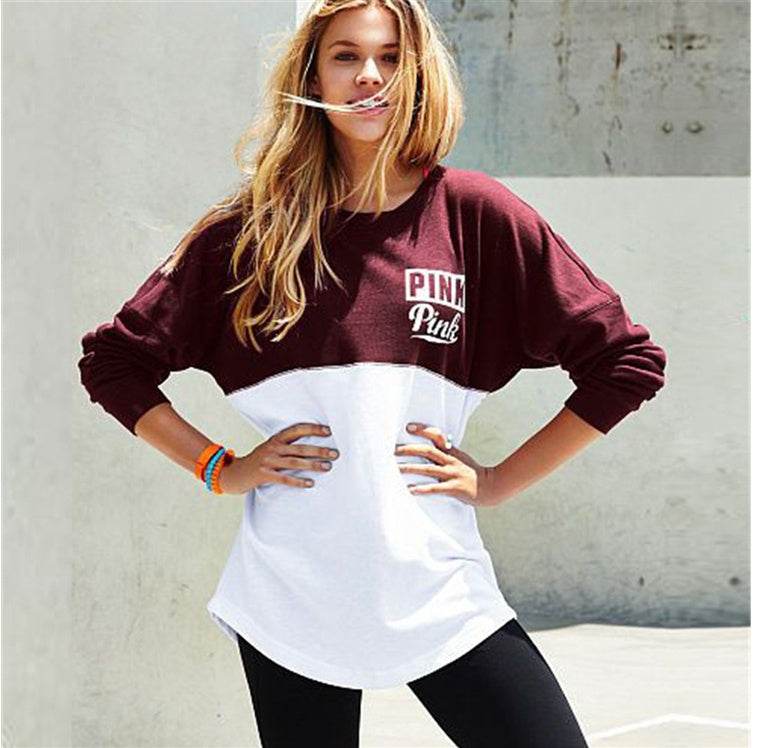 Autumn Fashion sweatshirts peach heart love letter - Mubimart