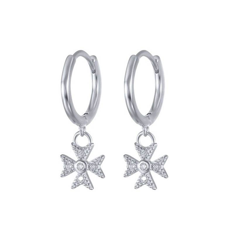 925 silver eyes ear hoop earrings women - Mubimart