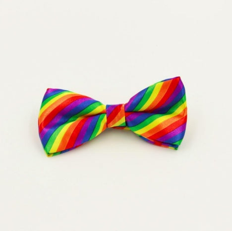 Fashion Colorful Rainbow Striped Bowties For Groom Men Women Wedding Party Leisure Gravatas Cravat Bowtie Tuxedo Bow Ties