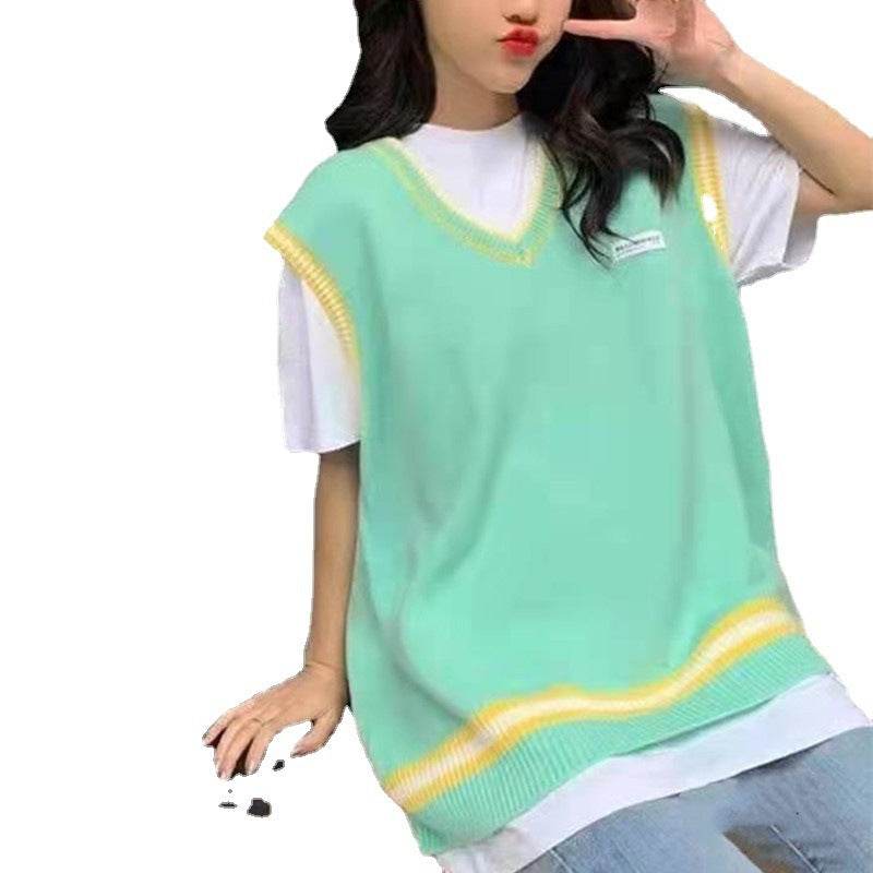 Lazy Sweater Autumn Sleeveless Sweater Vest - Mubimart