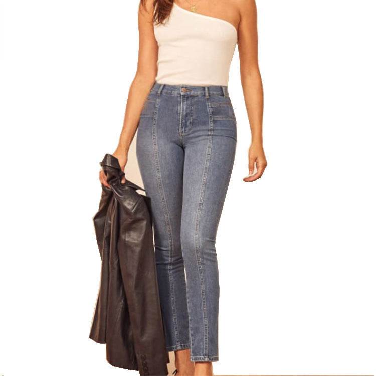 Stitching slimming ladies jeans - Mubimart