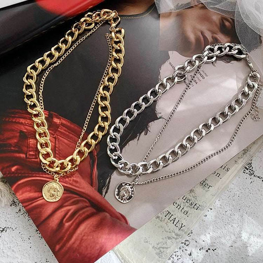Chain hip hop necklace short clavicle chain women - Mubimart