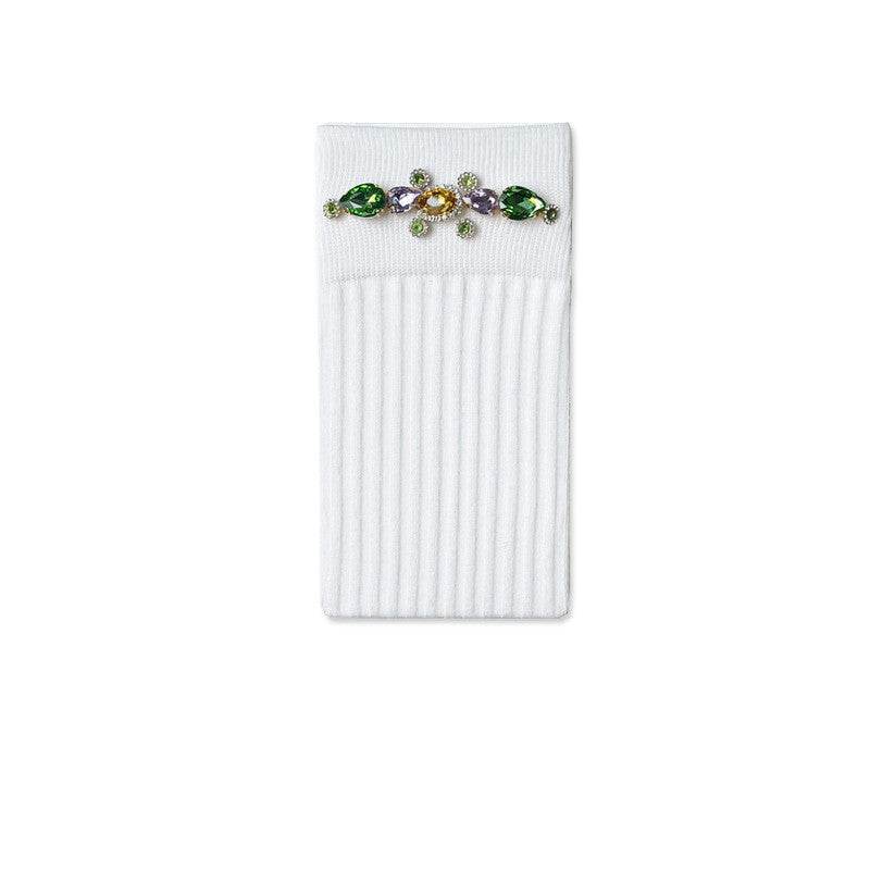 Rhinestone Crystal Long Socks Leg-knee Socks - Mubimart
