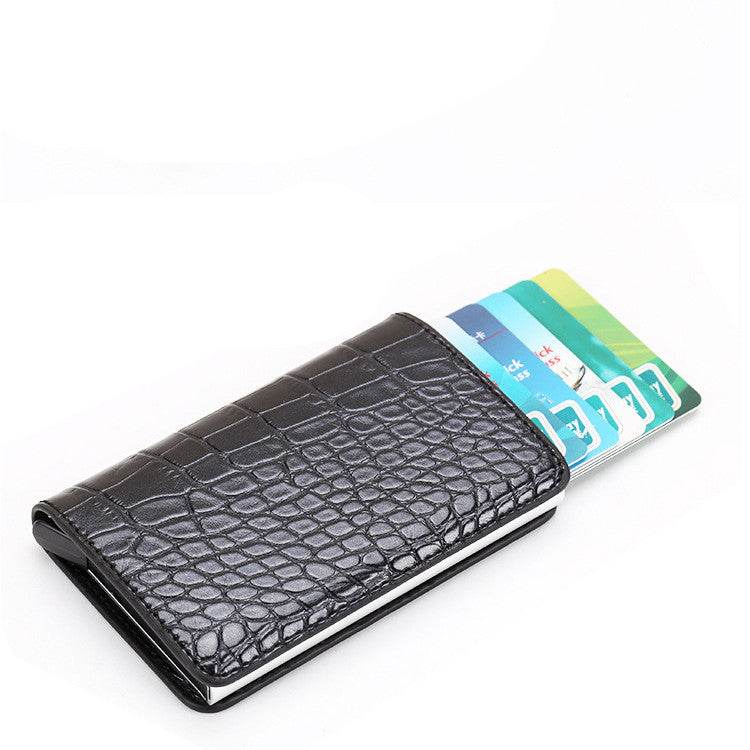 PU Automatic Card Card Holder RFID Multi-function Card Holder - Mubimart