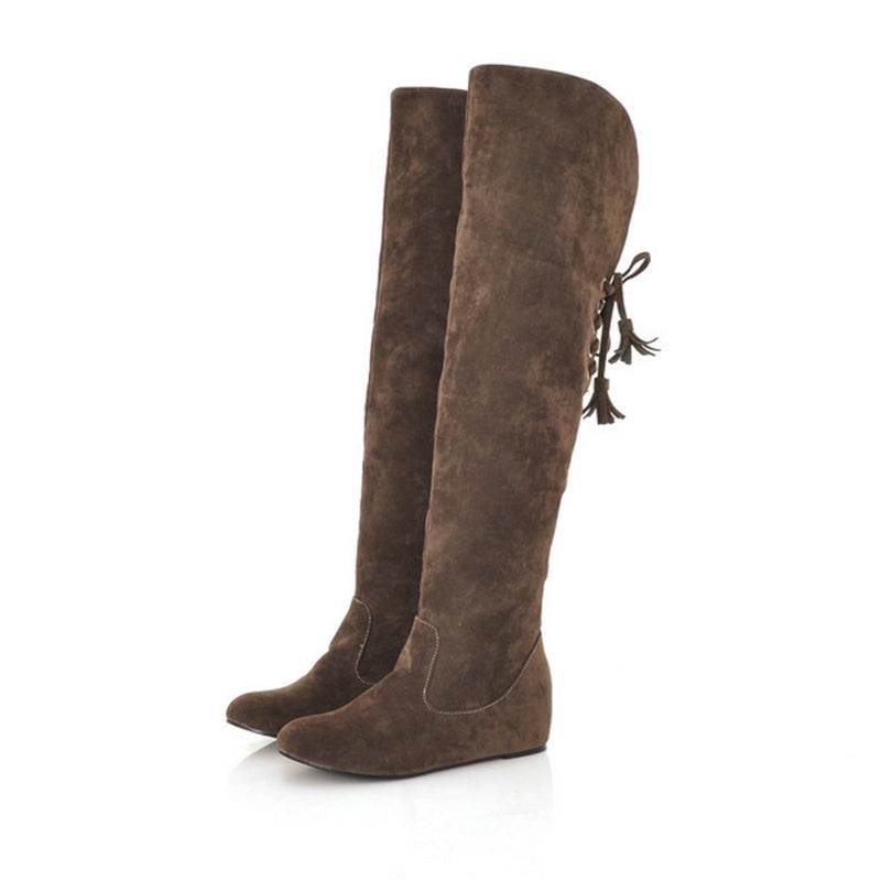 Over-the-knee boots plus size warm snow boots - Mubimart