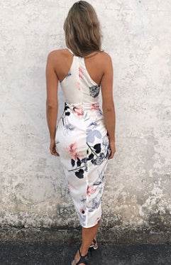 Printing Skinny Slip Dress - Mubimart