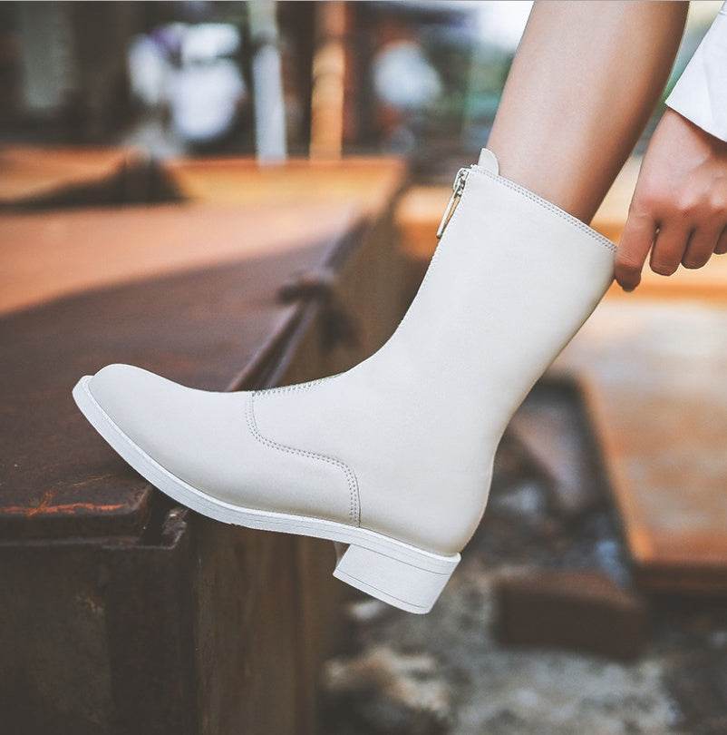 Front zipper booties - Mubimart