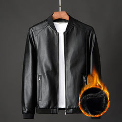 Leather jacket slim men's leather jacket