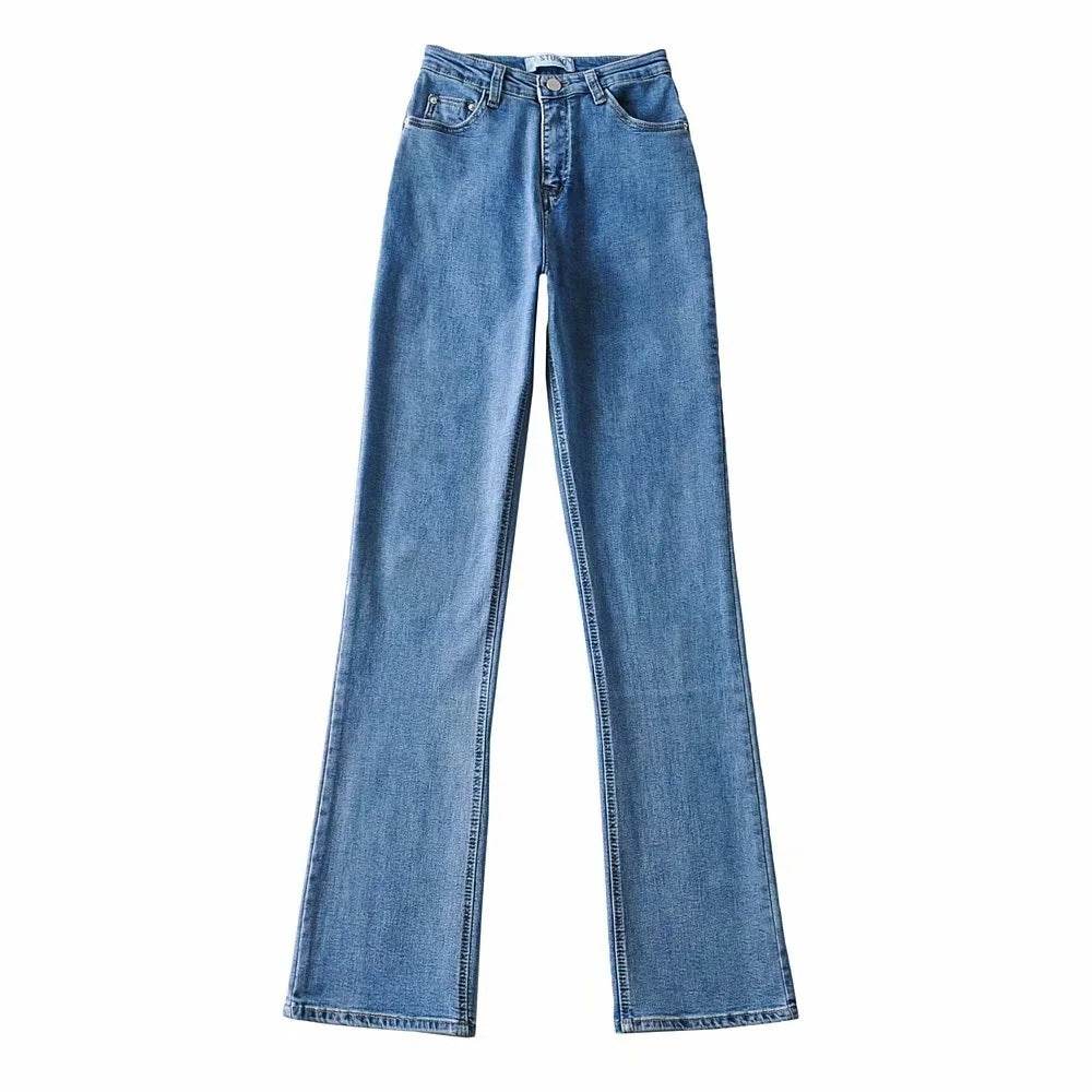 European And American Ins Retro Slim Micro Flare Jeans Women - Mubimart