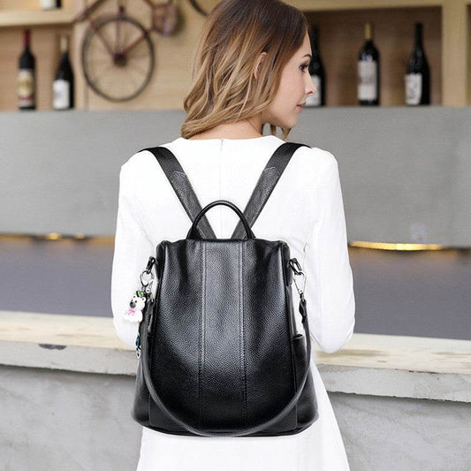 Fashion Backpack Genuine Leather Women - Mubimart