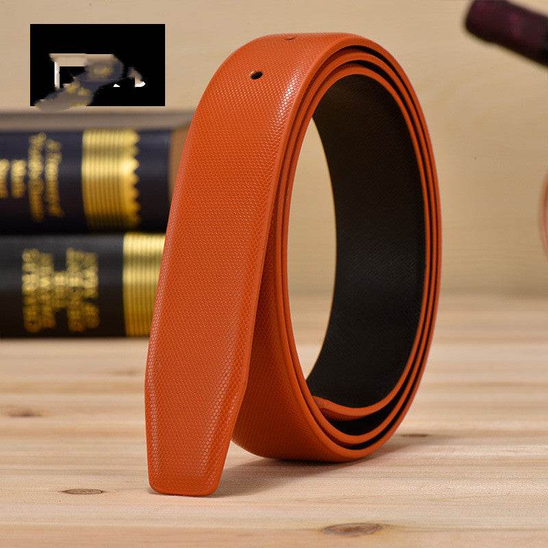 Headless Two-layer Leather Belt Body Caviar Leather - Mubimart