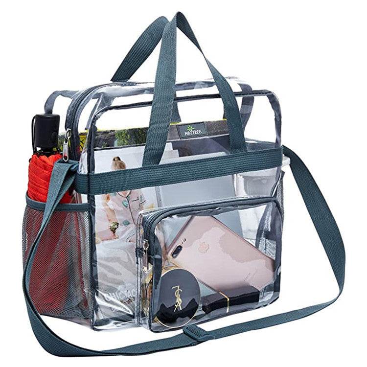 Portable Transparent Shoulder Crossbody Bag Tote Satchel Handbag For Women - Mubimart