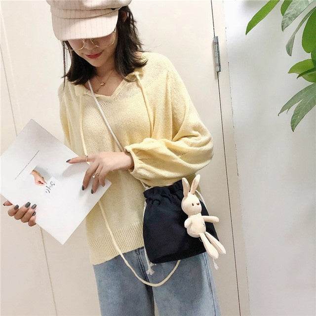 Japanese girl rabbit messenger bag women - Mubimart