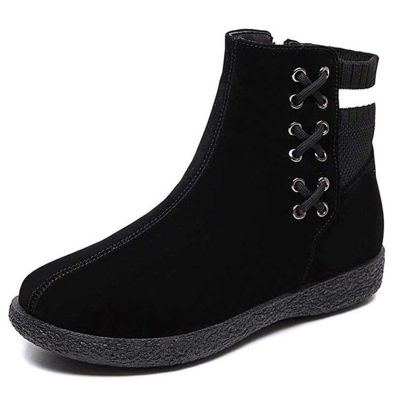 Platform and fleece ankle boots