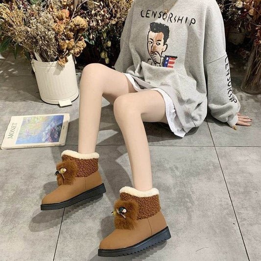 Platform ankle boots women's shoes - Mubimart