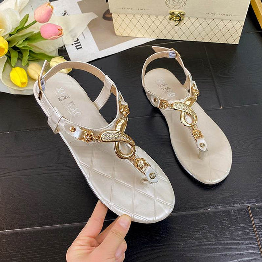 Summer Buckle Flip-flops Bohemian Style Flip-flops Flat Sandals - Mubimart