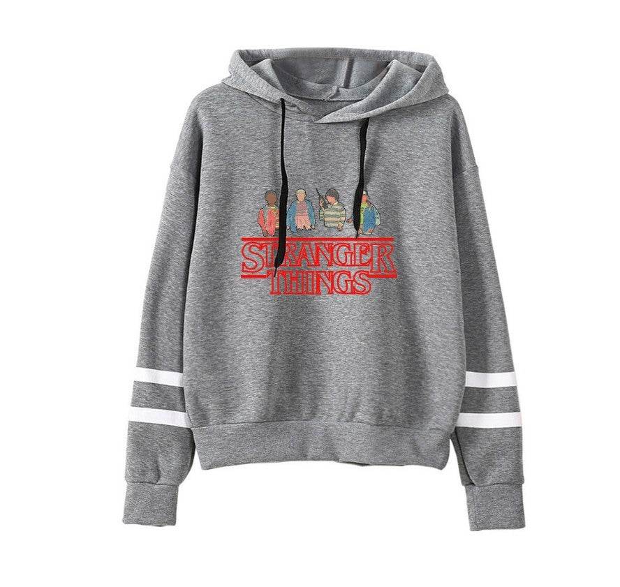 Stranger Things Striped Hoodies - Mubimart